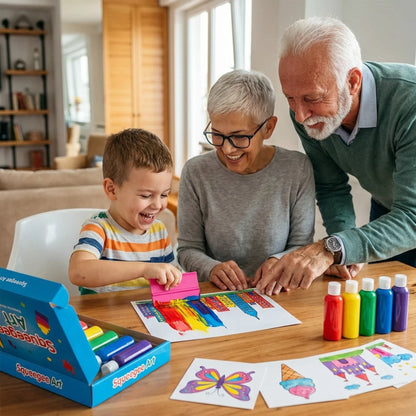 Squeegee Art Kit | Zestaw z 5 kolorami i magiczną raklą do tworzenia rysunków bez użycia pędzli | dla dzieci 5+