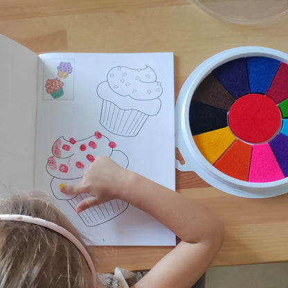 Paleta 12 kolorowych farb do malowania palcami (od 1. roku życia)