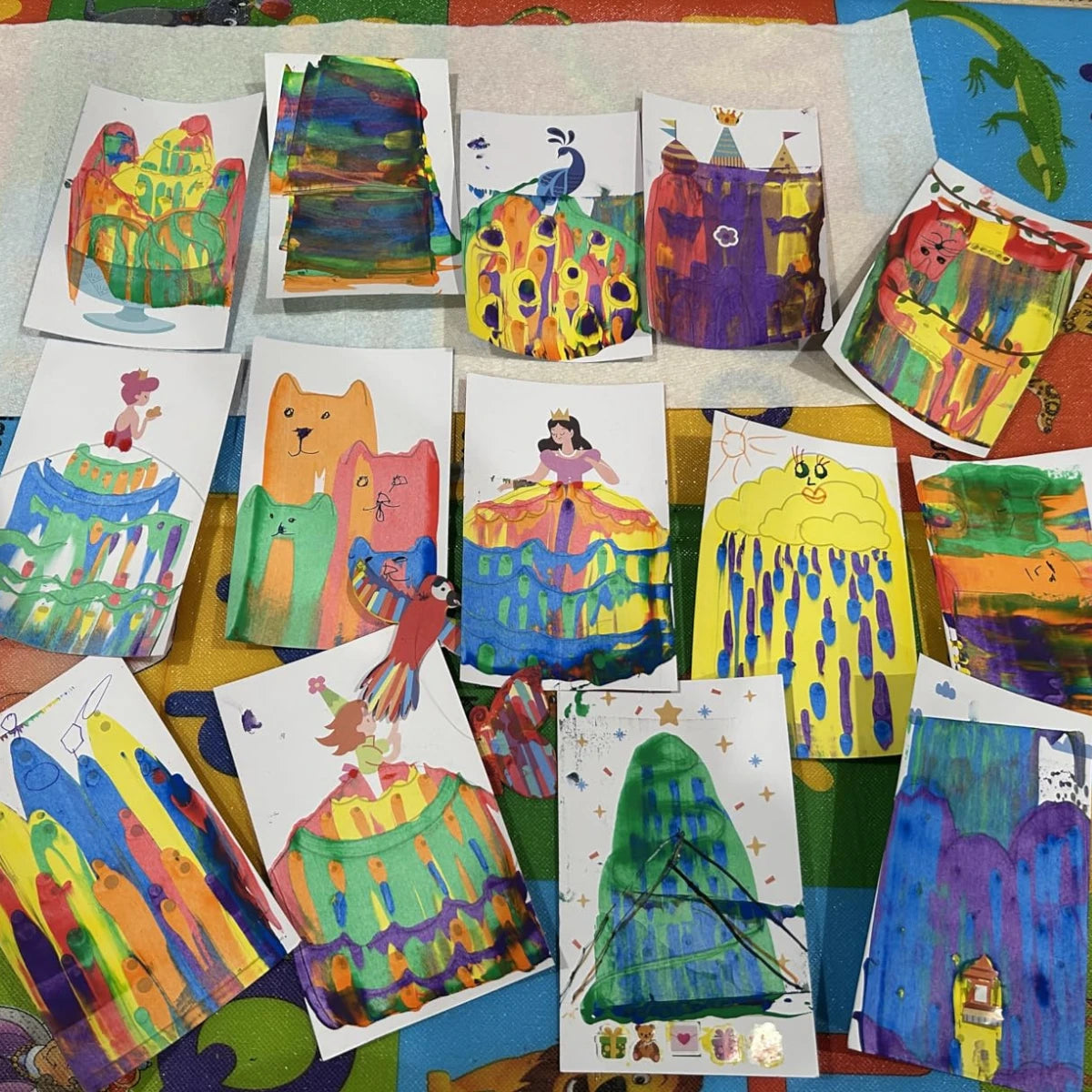 Squeegee Art Kit | Zestaw z 5 kolorami i magiczną raklą do tworzenia rysunków bez użycia pędzli | dla dzieci 5+