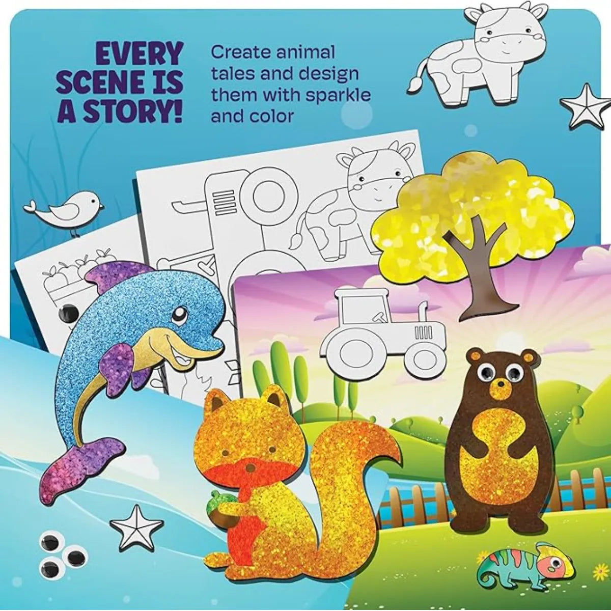 Foil Fun: Świat Zwierząt | Kreatywny zestaw bez bałaganu | dla dzieci 4+