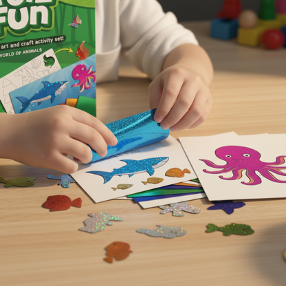 Foil Fun | Stwórz zwierzątka z błyszczącymi listkami bez bałaganu – dla dzieci 3+
