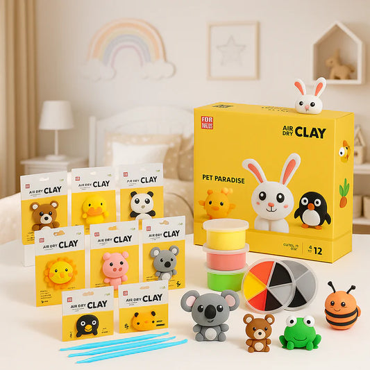 AirClay Zestaw Zwierząt | 48 kolorów, stwórz 12 zwierzątek bez bałaganu