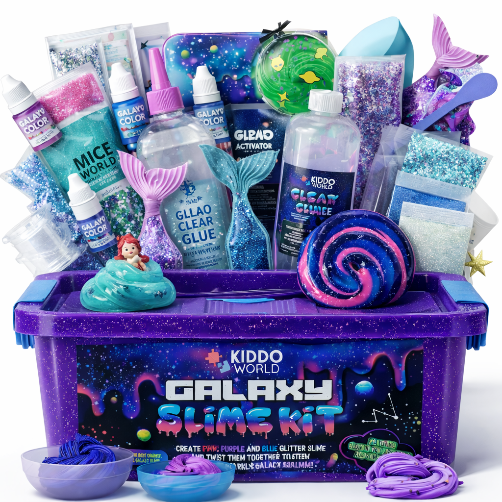 Galaxy Slime – stwórz błyszczący kosmiczny slime, który świeci w ciemności! (4+ lata)