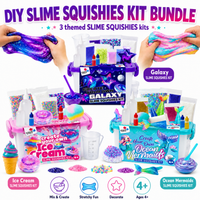 Mega Zestaw SLIME SQUISHIES 57 elementów | Galaktyka, Syrenka i Lody (4+ lata)