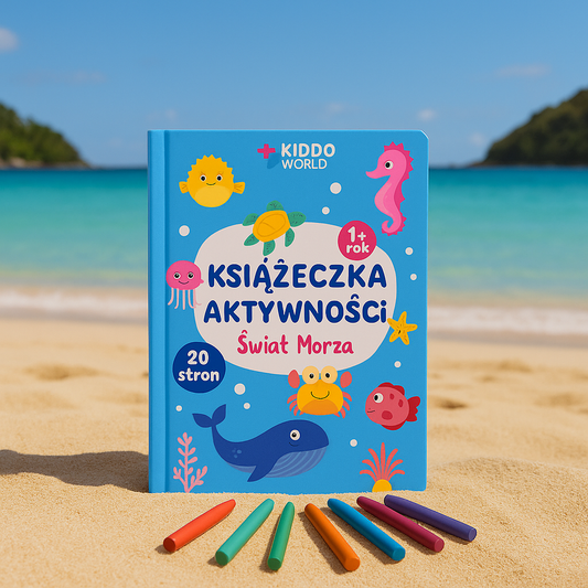 Świat morza – Kolorowanka z morskimi zwierzątkami i zabawnymi zadaniami (20 stron, dla dzieci 1–6 lat)