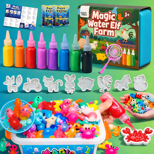 Magiczne Wodne Skrzaty, Zwierzątka z Farmy, 8 kolorów i 8 foremek