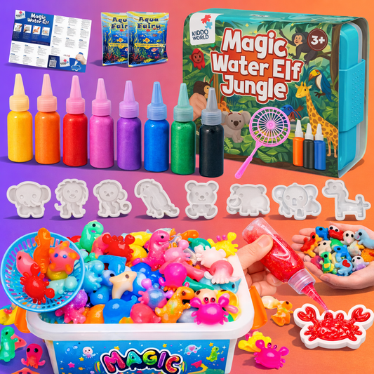 Magiczne Wodne Skrzaty, Zwierzątka w Dżungli, 8 kolorów i 8 foremek