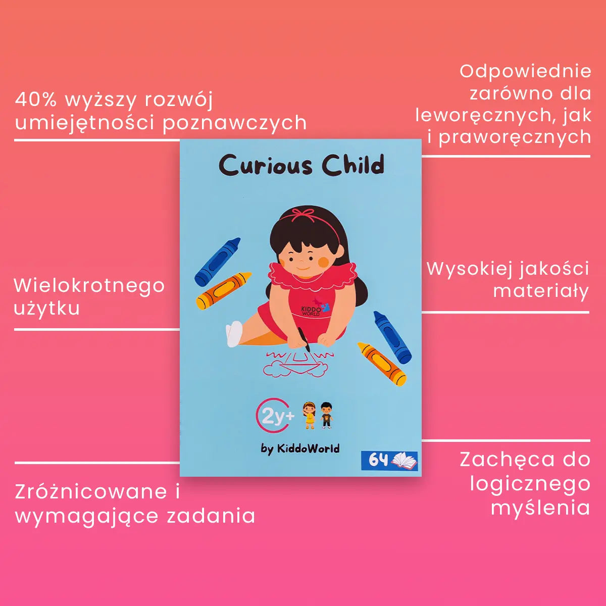 Curious Child: Zeszyt Montessori do śledzenia linii, liczb i wzorów (3+ lat)