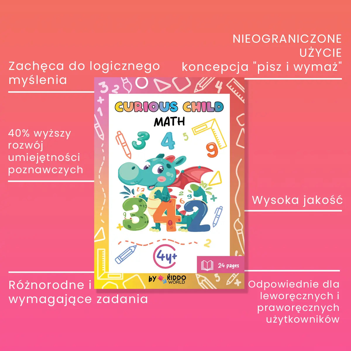 Zeszyt ćwiczeń z matematyki Curious Child (4+ lata)