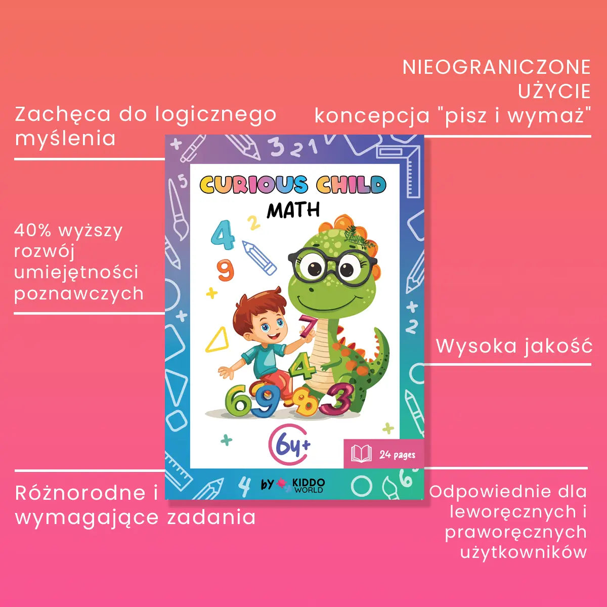Zeszyt ćwiczeń z matematyki Curious Child (6+ lat)