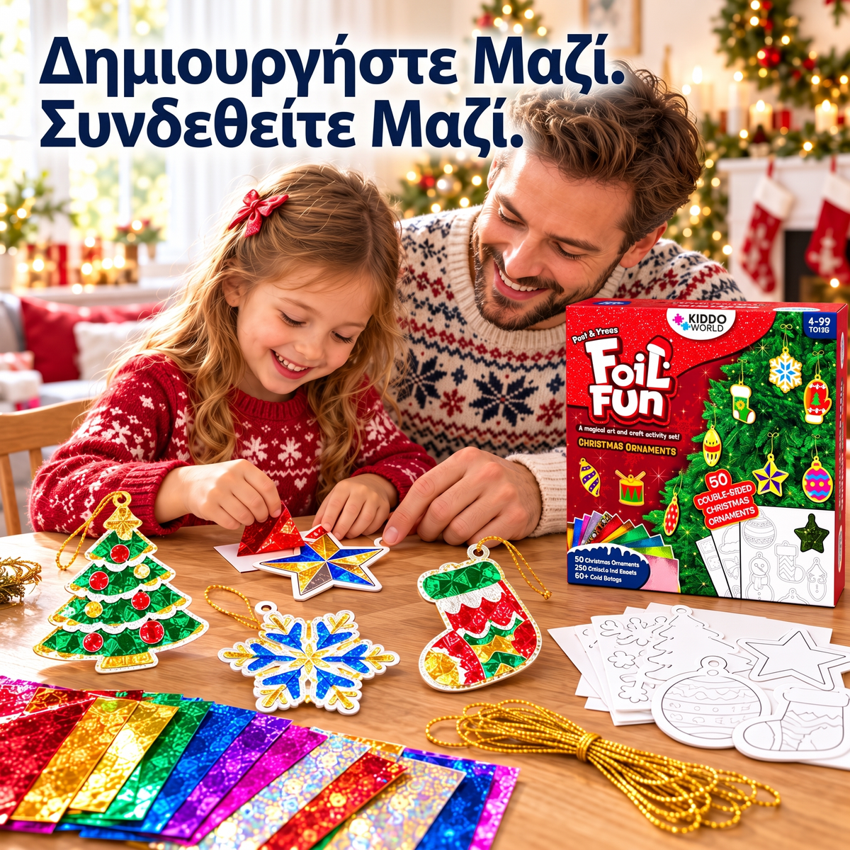 Magiczne błyszczące ozdoby na choinkę, okno lub ścianę (4+ lata)