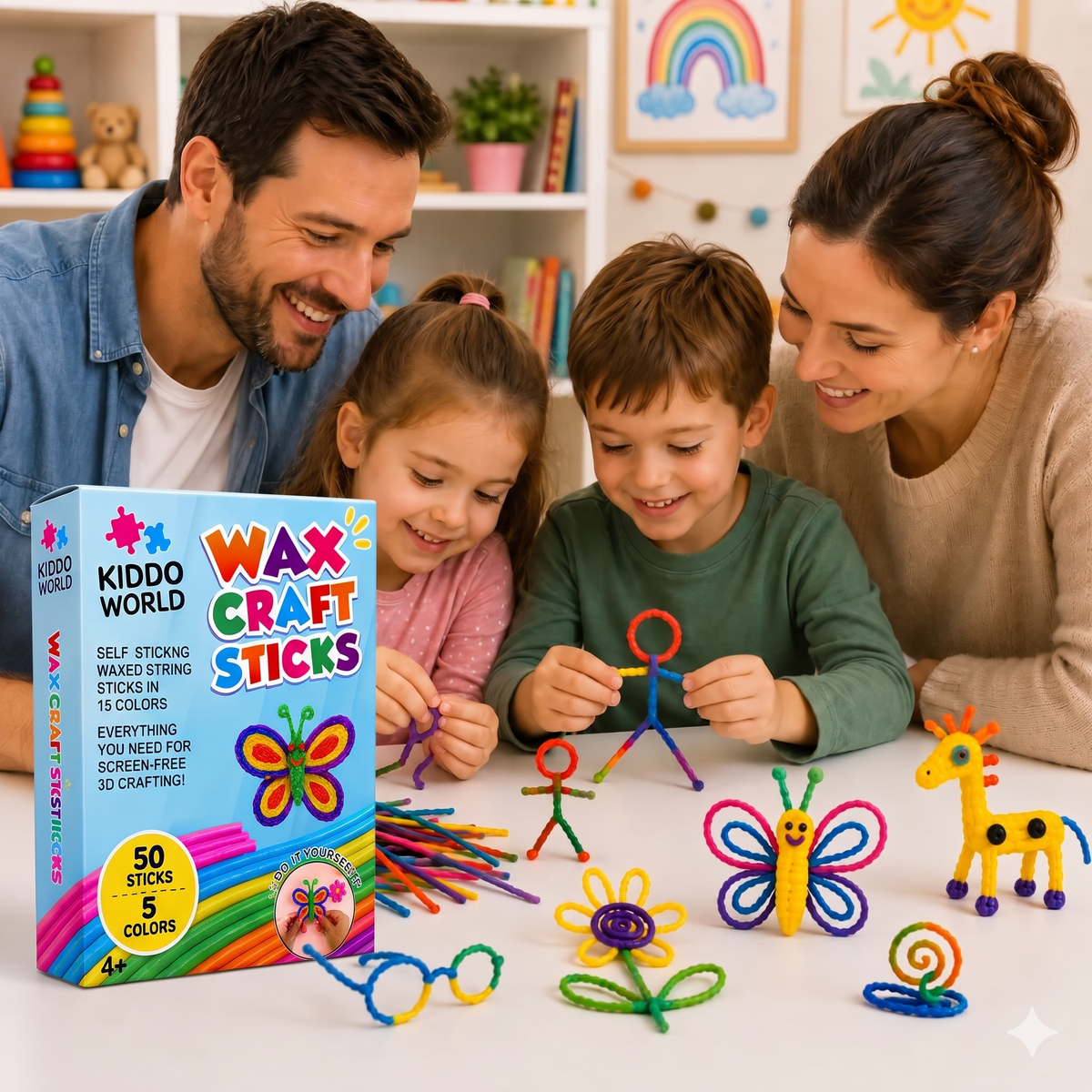 Wikki Stix Magiczne woskowe sznurki (zestaw 50 elementów, 3+ lat)