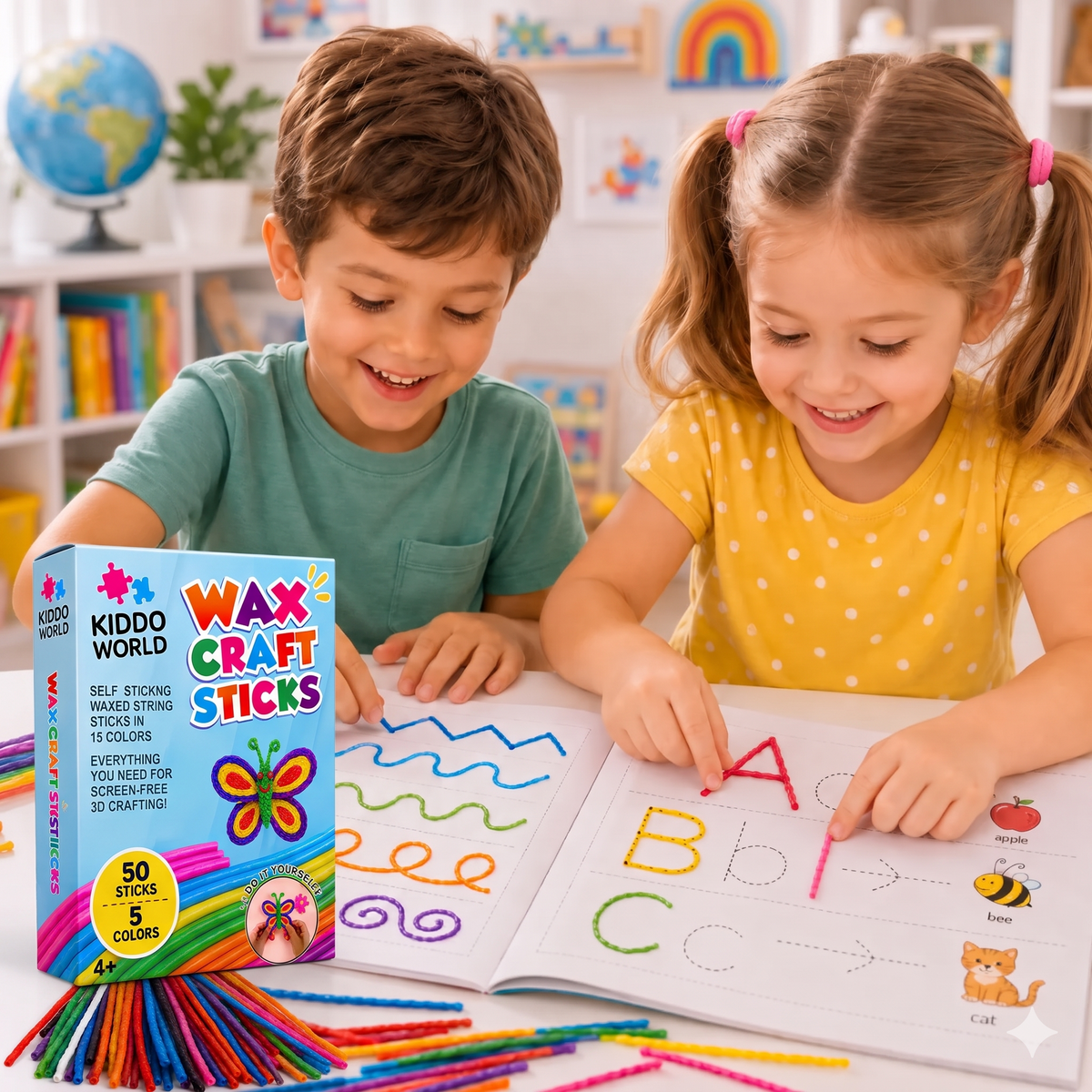Wikki Stix Magiczne woskowe sznurki (zestaw 50 elementów, 3+ lat)