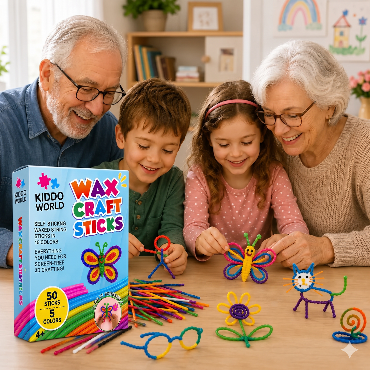 Wikki Stix Magiczne woskowe sznurki (zestaw 50 elementów, 3+ lat)
