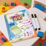 Curious Child Colours – Zeszyt pisz i zmazuj do nauki pisania, wielokrotnego użytku (64 strony, 2–5 lat)