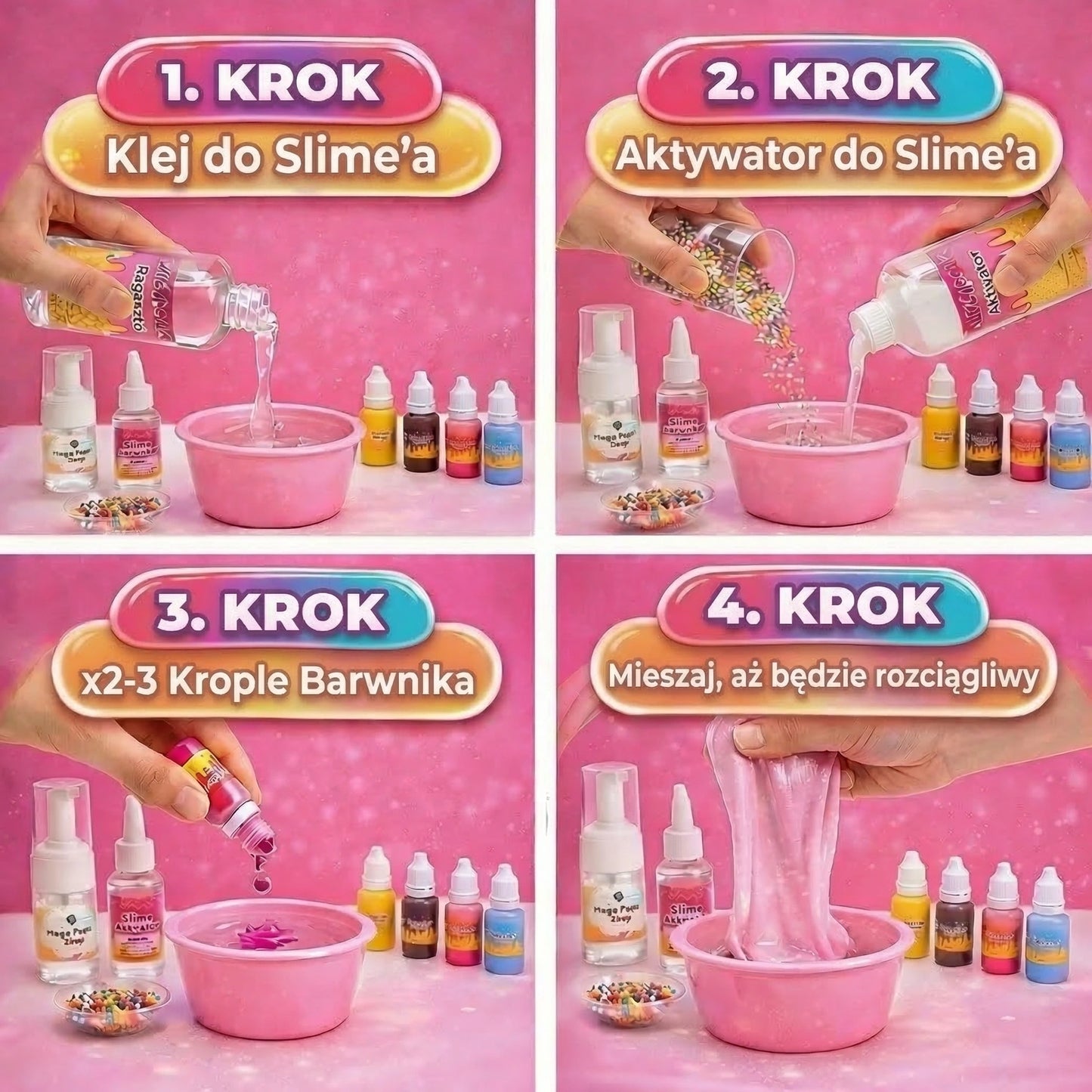 Nabierz, wymieszaj i stwórz: Mega Zestaw 42 el. do robienia lodowych Slime