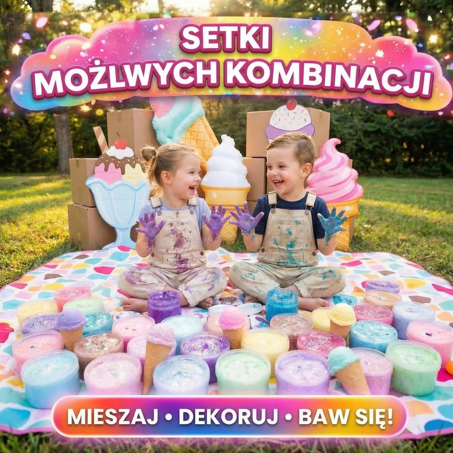 Nabierz, wymieszaj i stwórz: Mega Zestaw 42 el. do robienia lodowych Slime