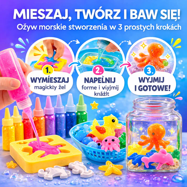 Magiczne wodne skrzaty, Świat morski, 8 kolorów i 8 foremek