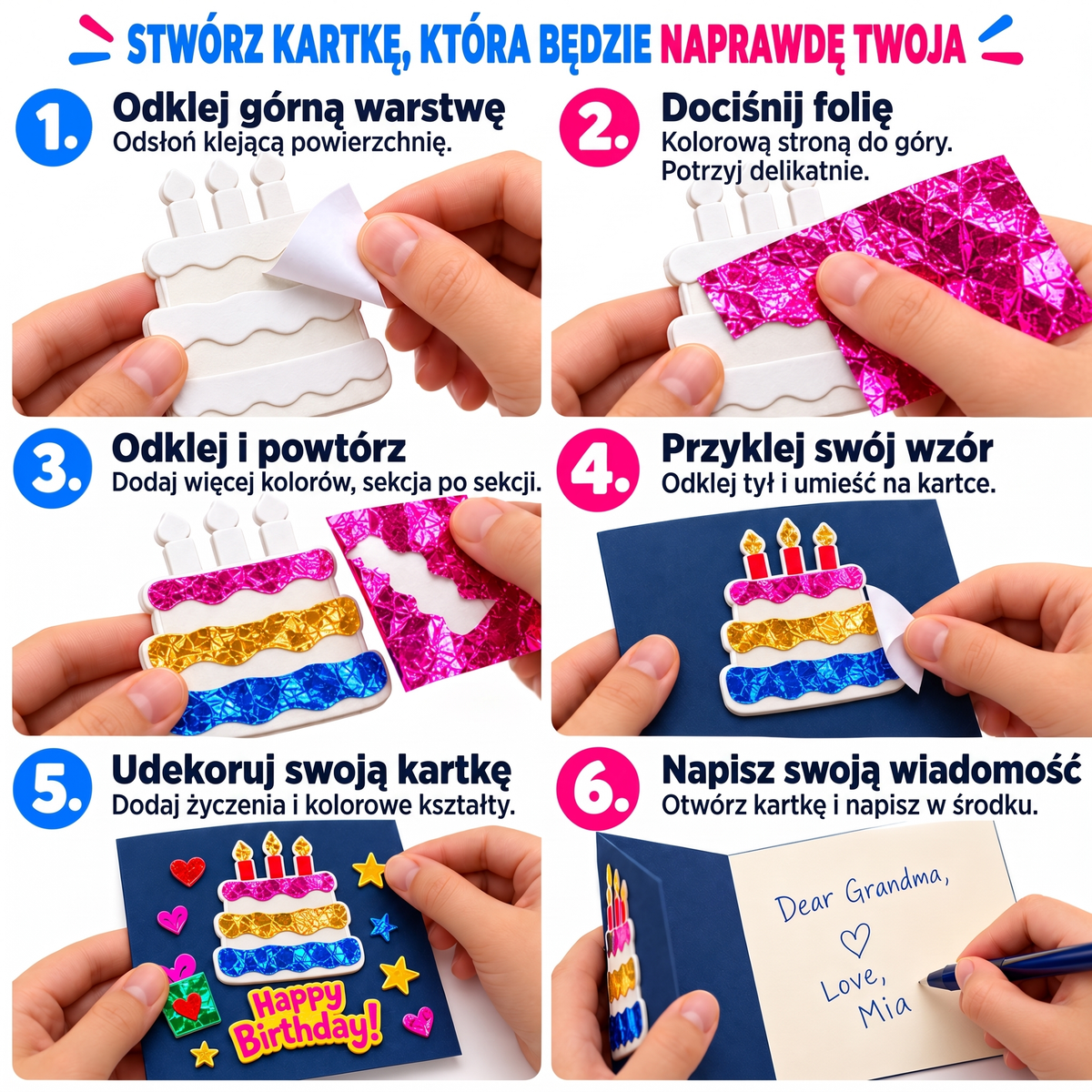Foil Fun Kartki okolicznościowe – Kreatywny zestaw do tworzenia błyszczących kartek świątecznych (4+ lata)