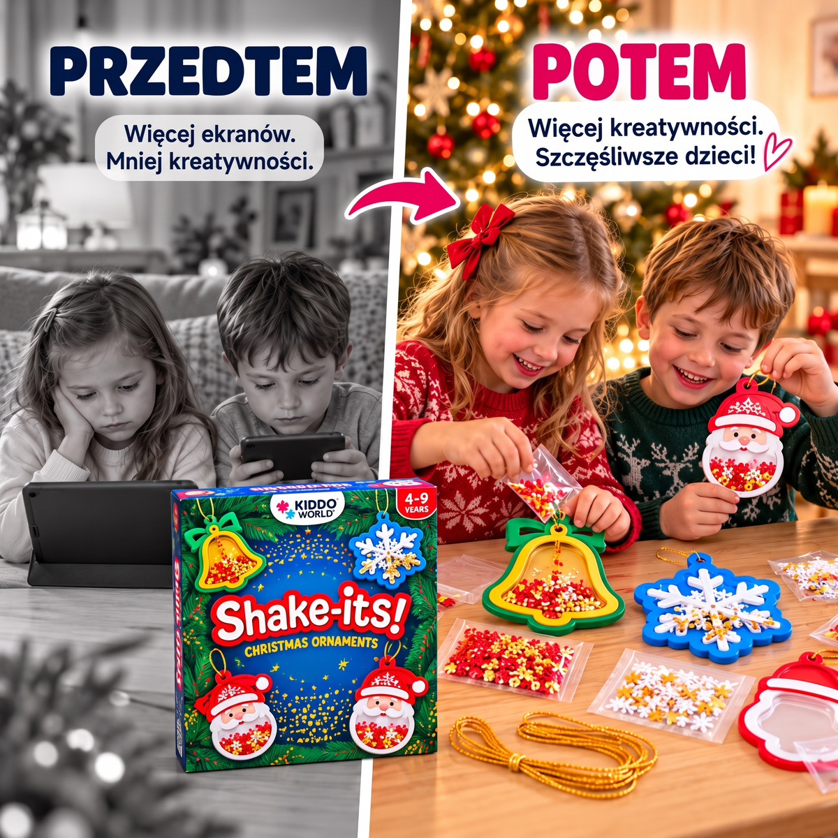 Shake-Its – Kreatywny zestaw do tworzenia świątecznych ozdób (4+ lata)