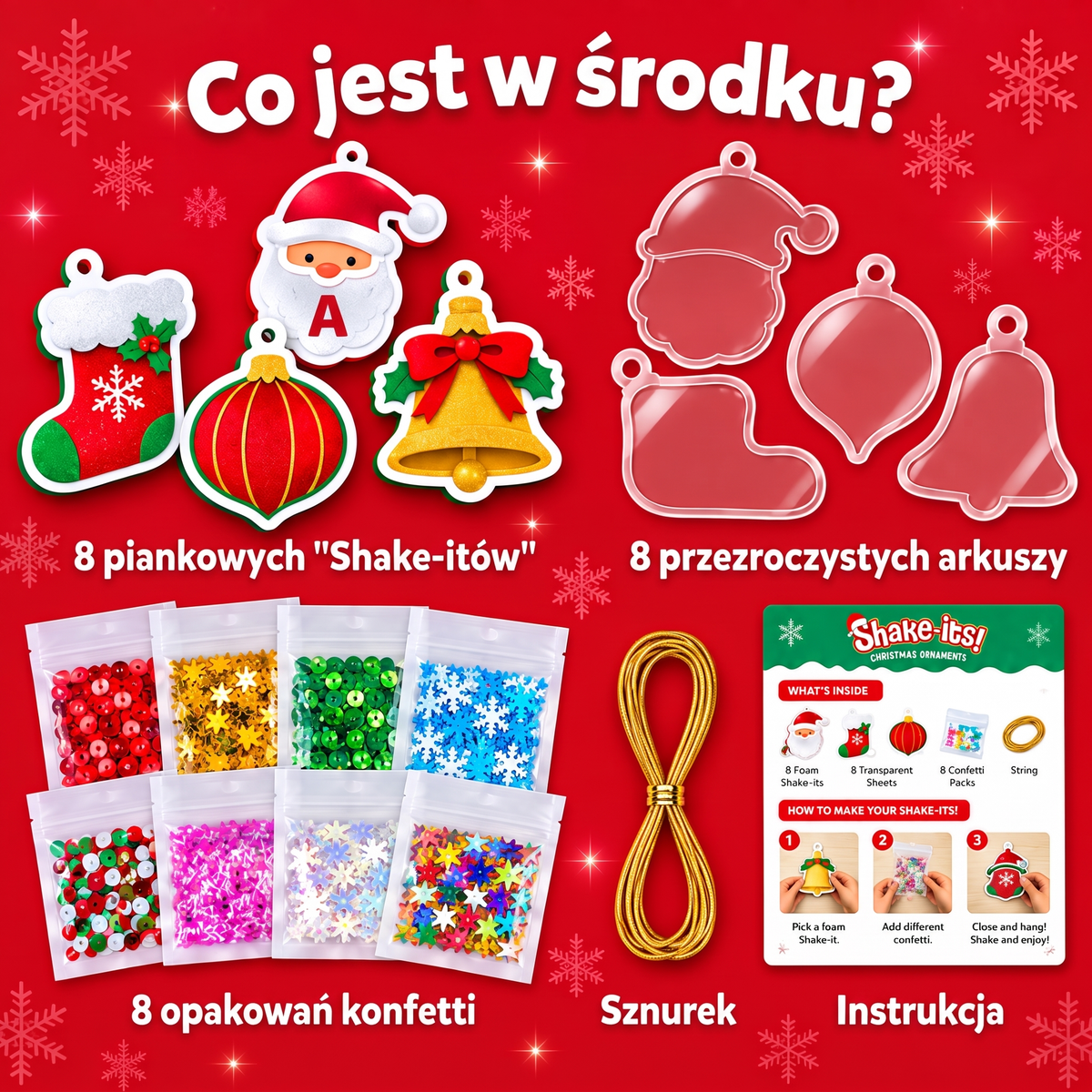 Shake-Its – Kreatywny zestaw do tworzenia świątecznych ozdób (4+ lata)