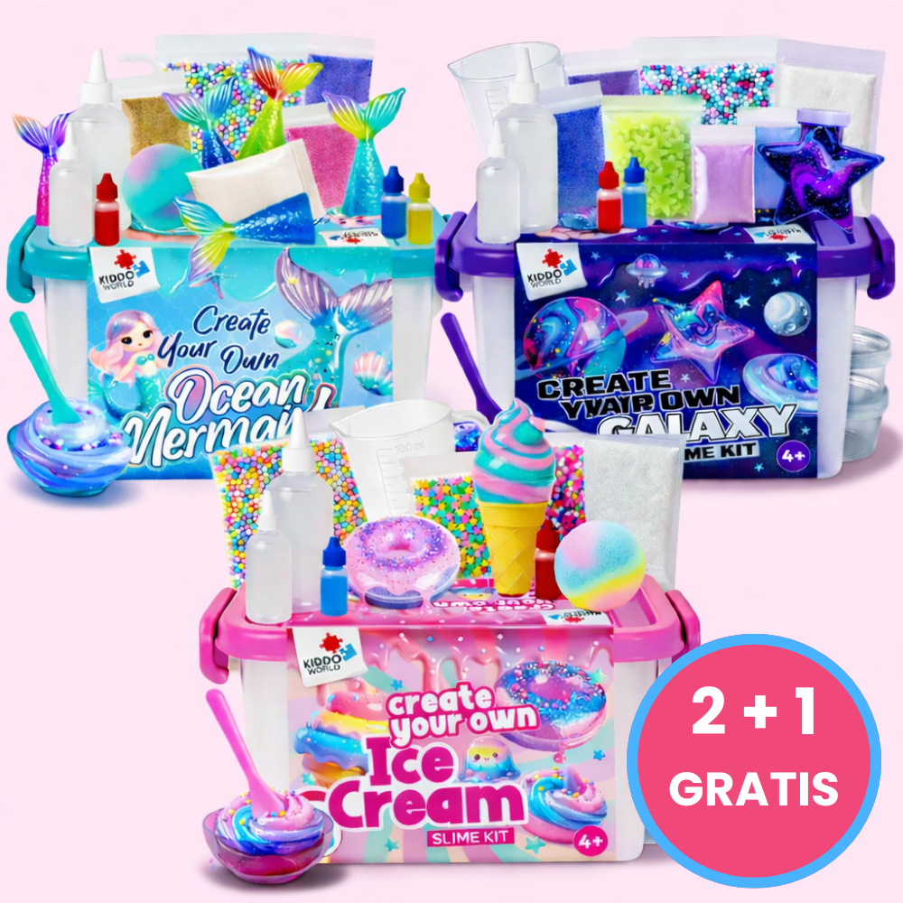 Slime zestaw 3 w 1 – Galaxy Slime, Ice Cream Slime i Mermaid Ocean Slime! (4+ lata)