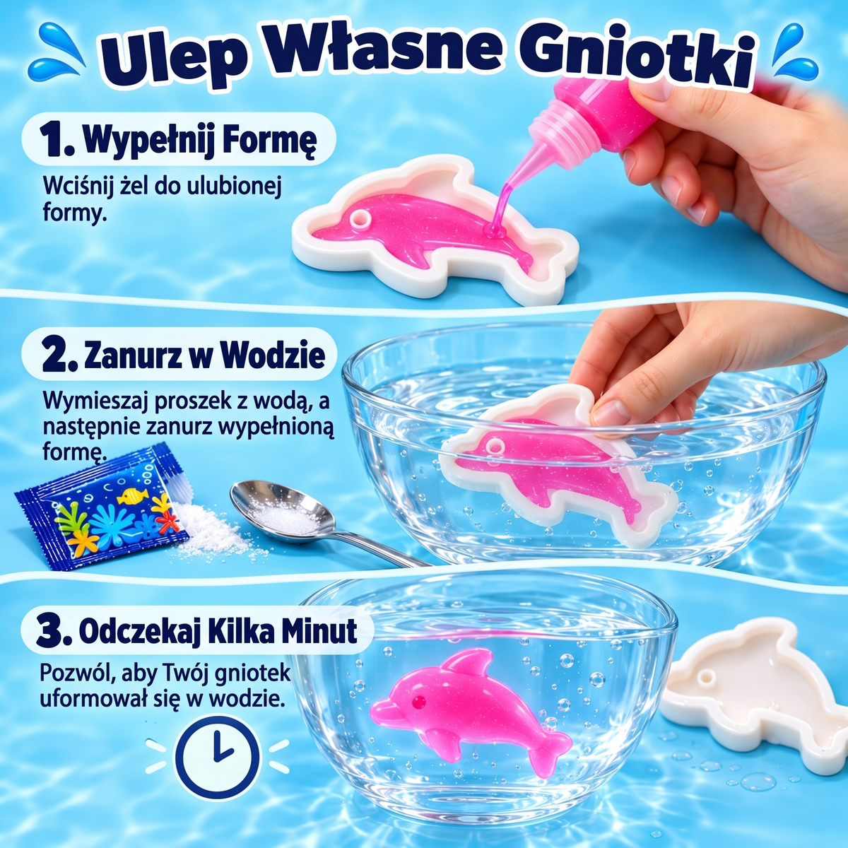 Magic Water Squishies – kreatywny zestaw do tworzenia figurek 3D | 3+ lata