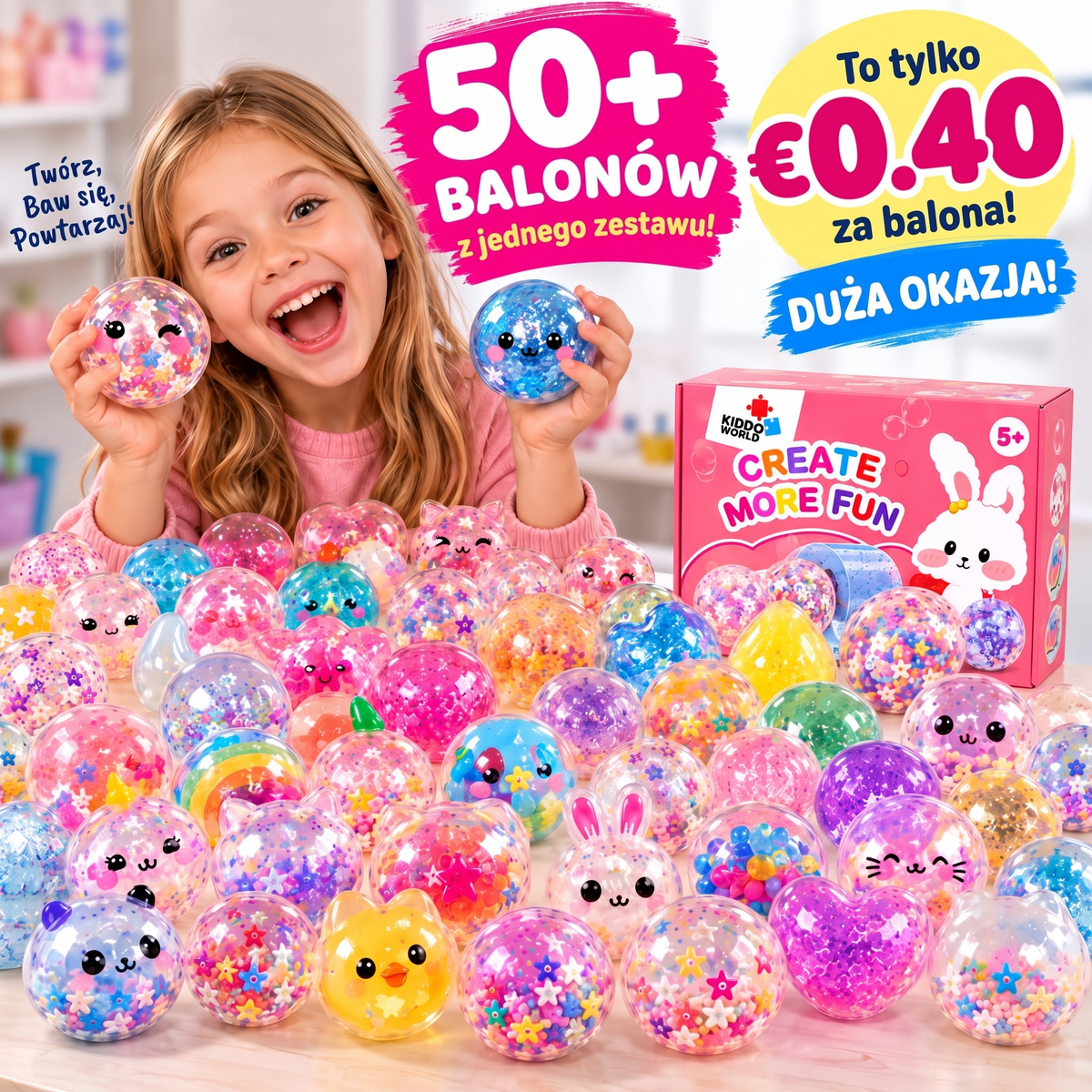 Nano Tape Bubble Squishies – Kreatywny zestaw 41 elementów (4+ lata) – zdjęcie 5
