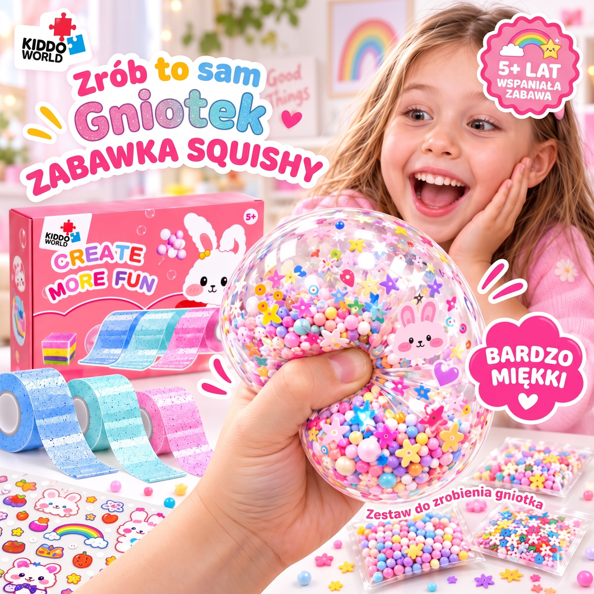 Nano Tape Bubble Squishies – Kreatywny zestaw 41 elementów (4+ lata) – zdjęcie 7