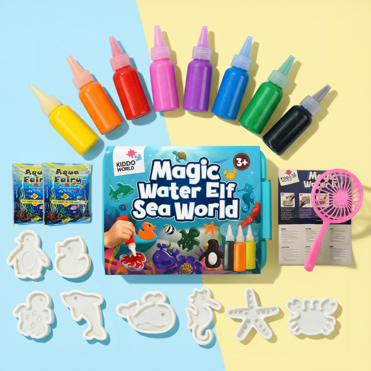 Magiczne wodne skrzaty z BROKATEM | Świat morski | 4, 8 i 12 kolorów | dla dzieci 3+