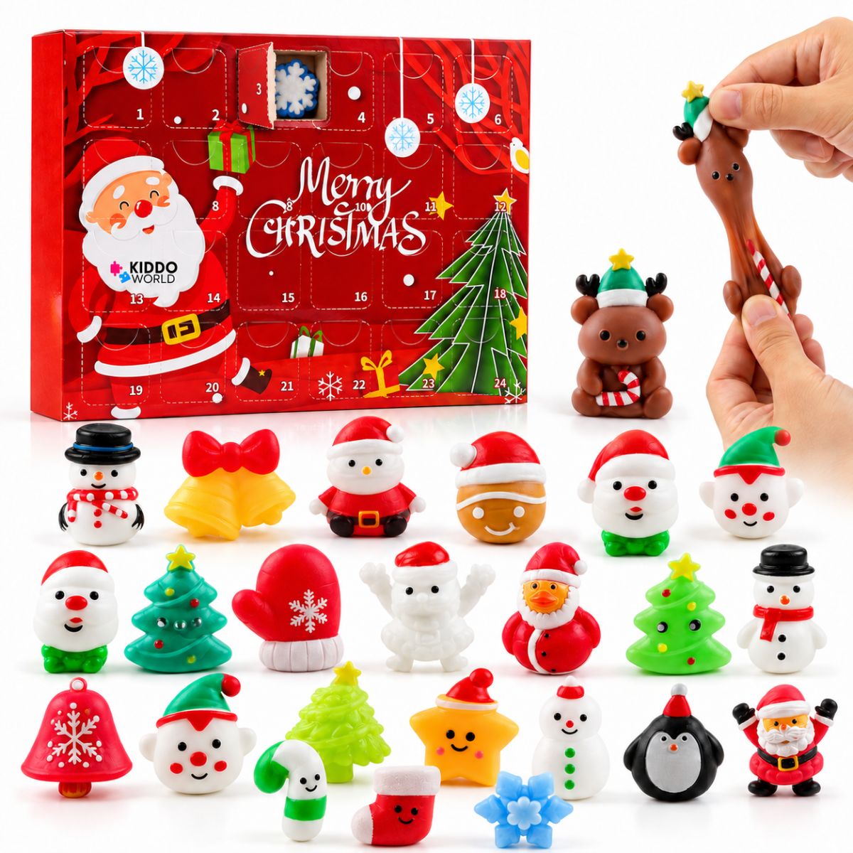Świąteczny kalendarz adwentowy Squishy – 24 tajemnicze zabawki Squishy (3+ lata)