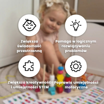 Gra Montessori z Drewnianymi Koralikami