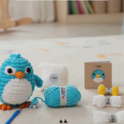 Zestaw do szydełkowania dla początkujących | Pingwin Oli | dla dzieci (10+) i dorosłych